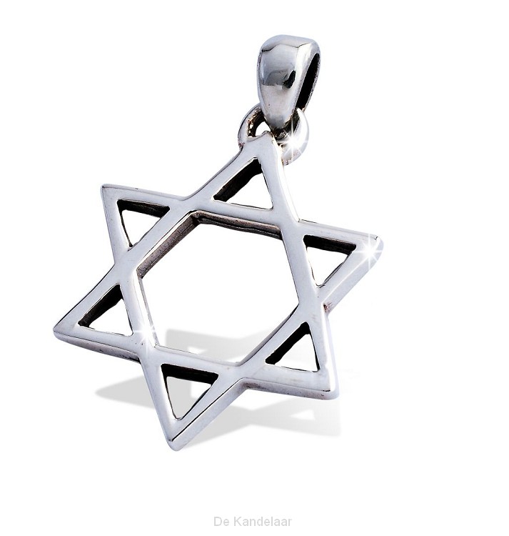 Zilveren hanger Davidster 24 mm