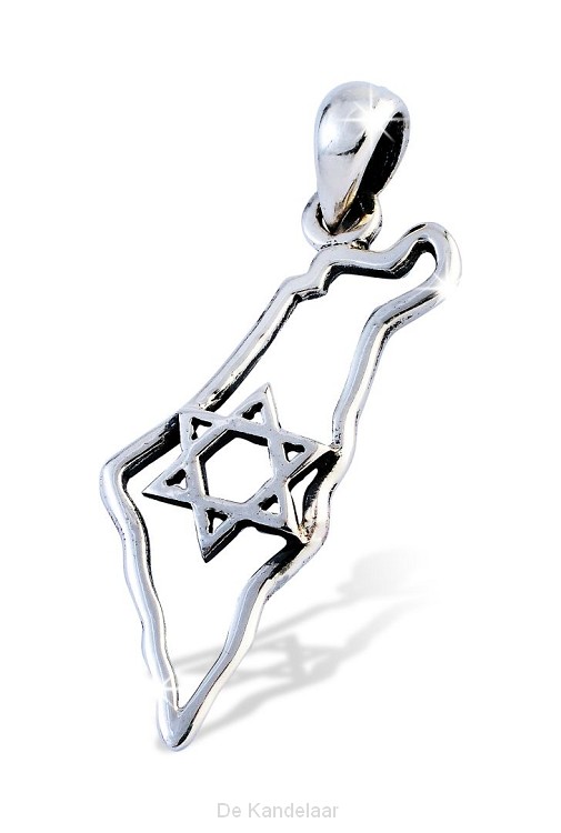Zilveren hanger Israël 29 mm