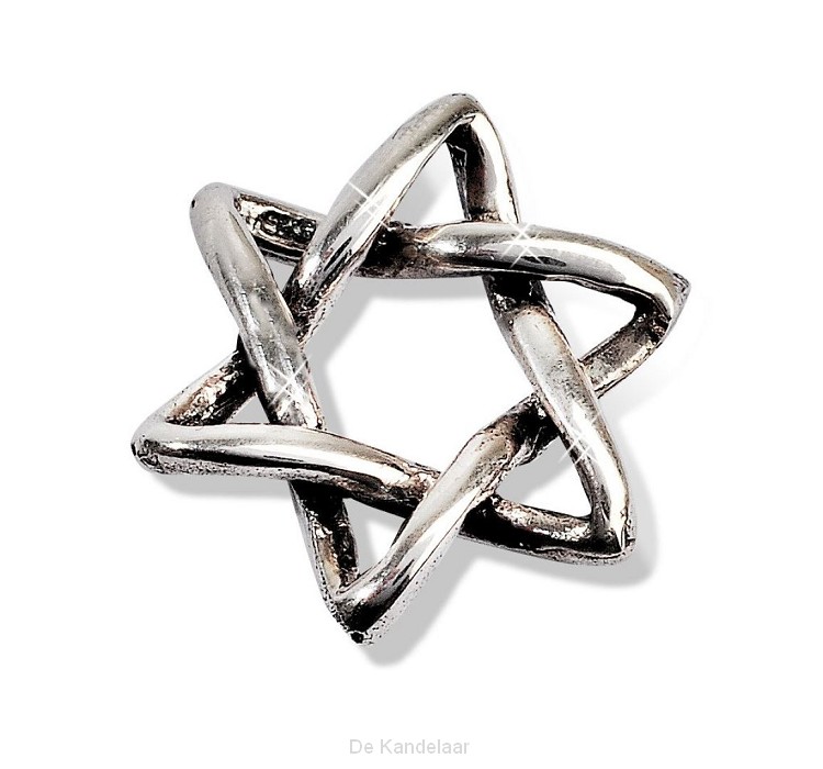 Zilveren hanger Davidster, 18 mm
