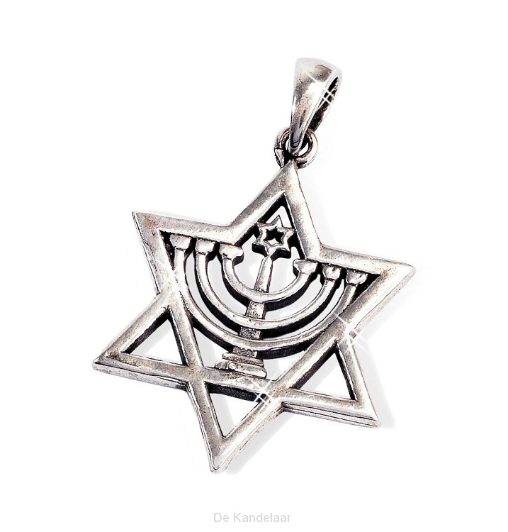 Hanger Davidster met menora 20 mm