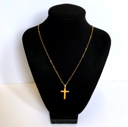 Ketting kruisje 2,5cm goud