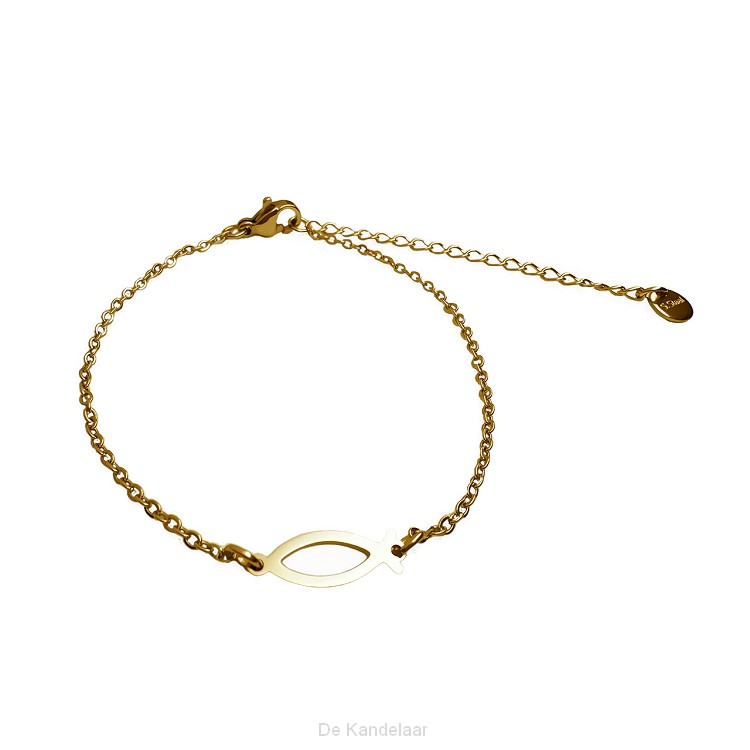 Armband ichtus visje goud