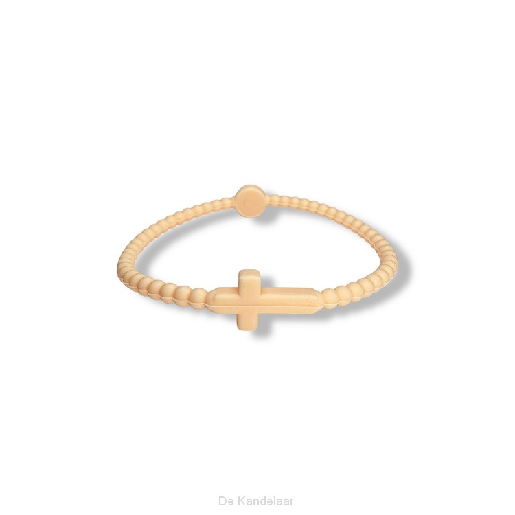 Siliconenarmband kruis peach