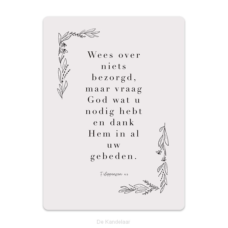 Wees over niets bezorgd