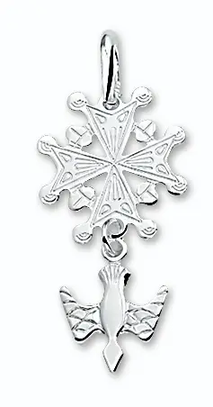 Silver pendant hugenotenkruis