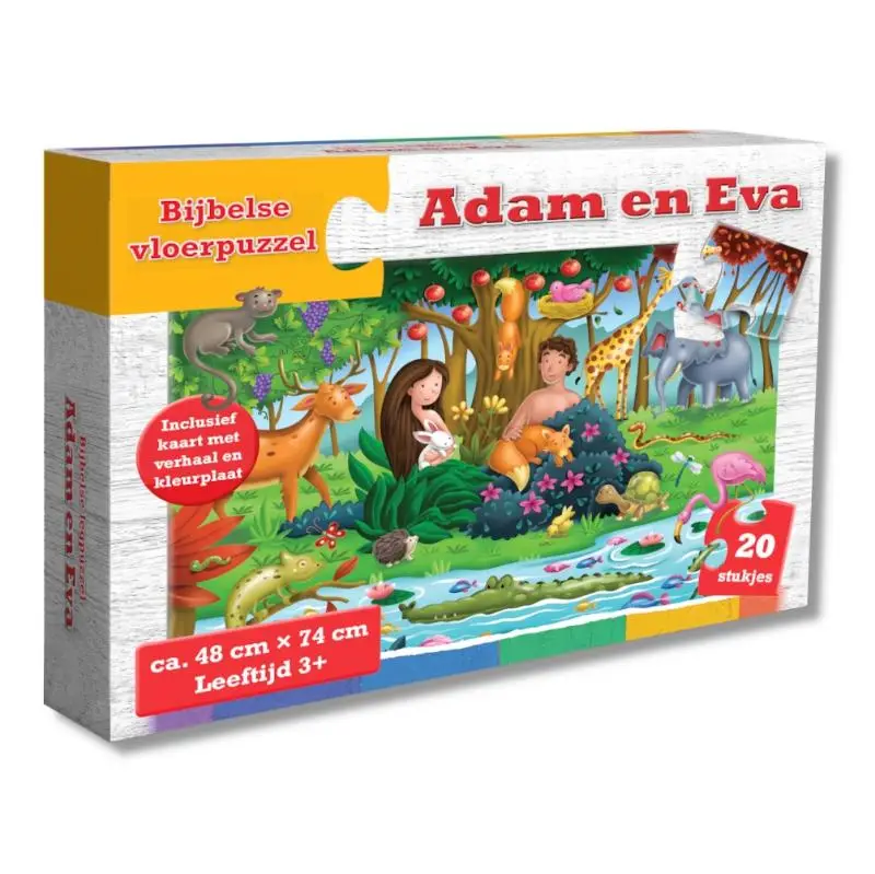 Vloerpuzzel Adam en Eva 48 x74 cm