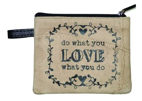Leather coin pouch Do what you love
