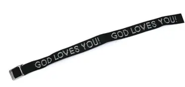 Armbandje 'God loves you' zwart