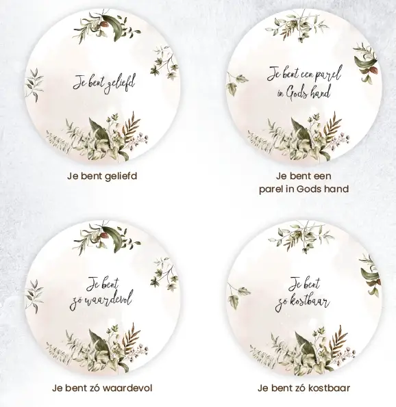 Onderzetters rond 10 cm Je bent...