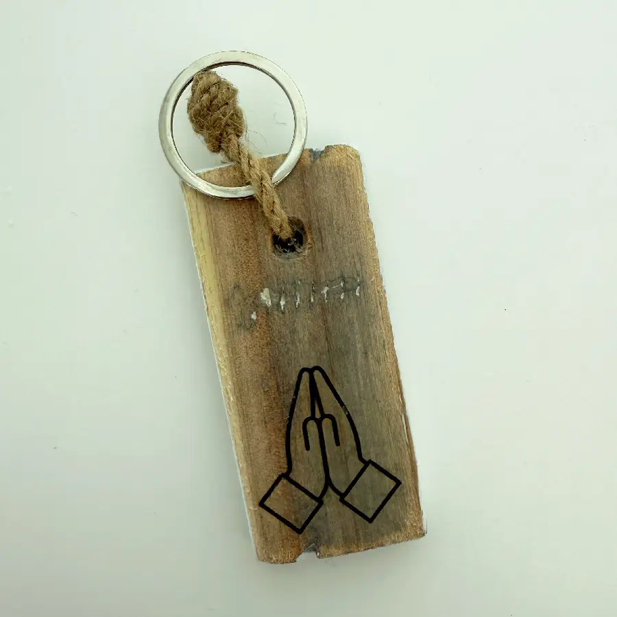 Houten Sleutelhanger Handen