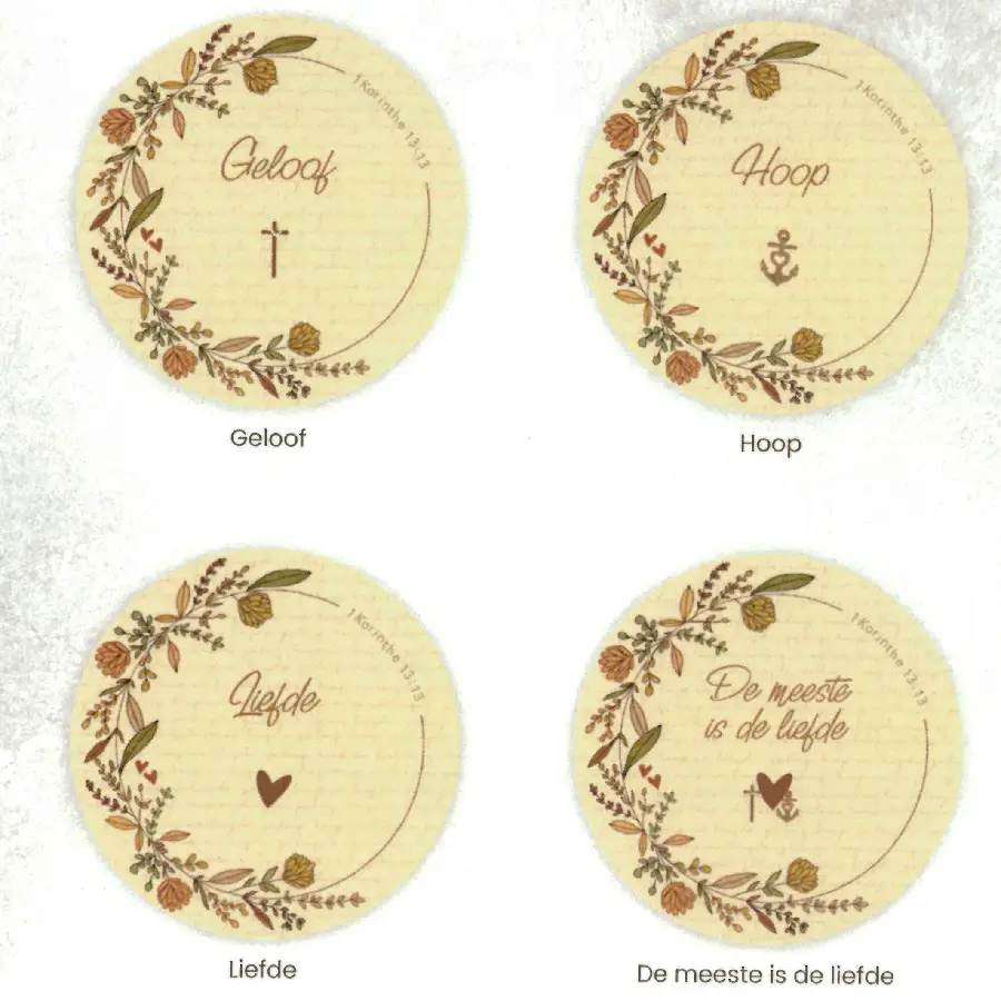Onderzetters rond geloof/hoop/liefde