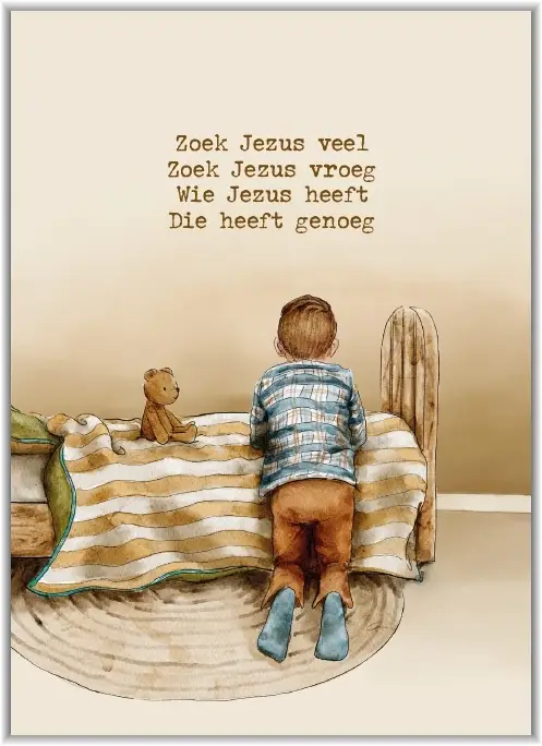 Poster A4 Zoek Jezus veel (jongen)