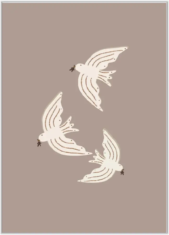 Poster A5 Duiven (Blanco)