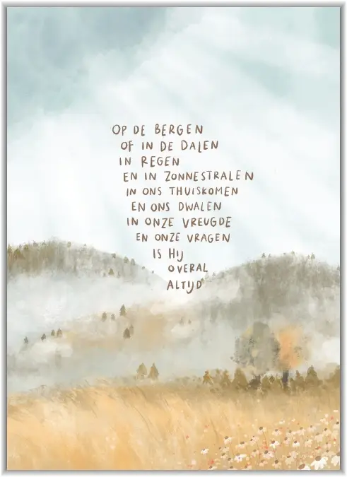 Poster A4 Op de bergen of in de dalen