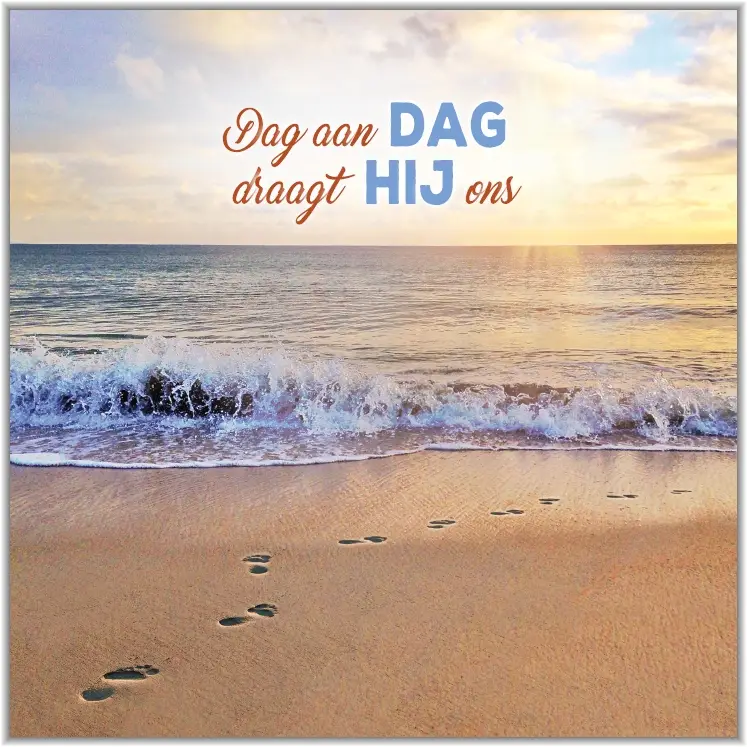 Poster Square Dag aan dag draagt Hij ons