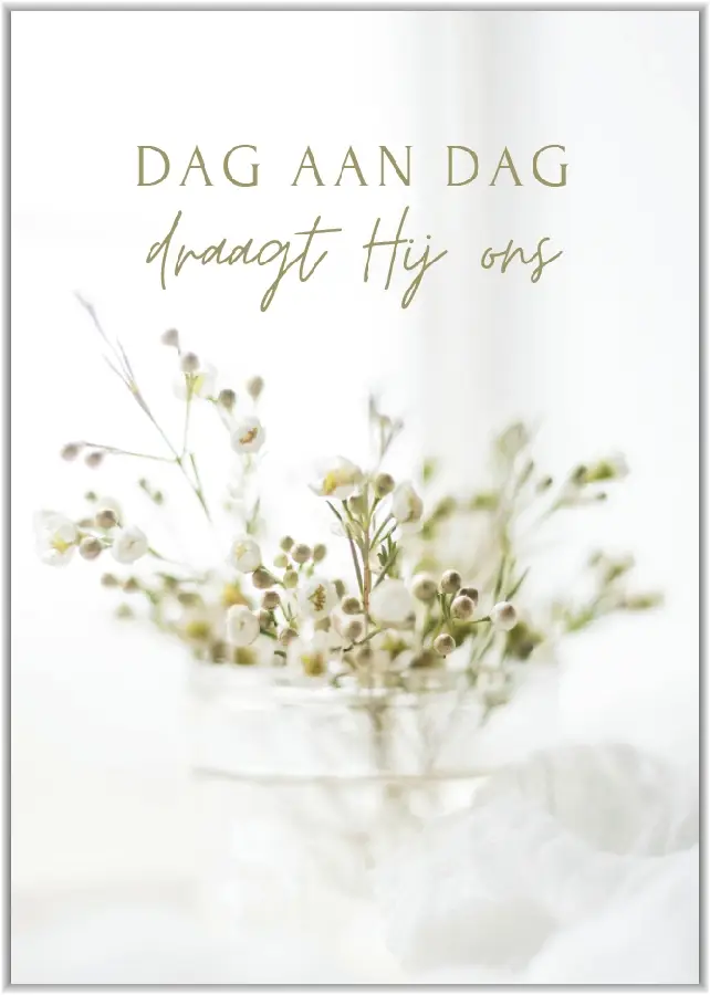 Poster A4 Dag aan dag draagt Hij ons
