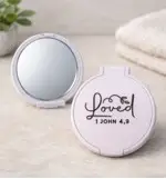 Plastic mirror white Loved 1 John 4:9