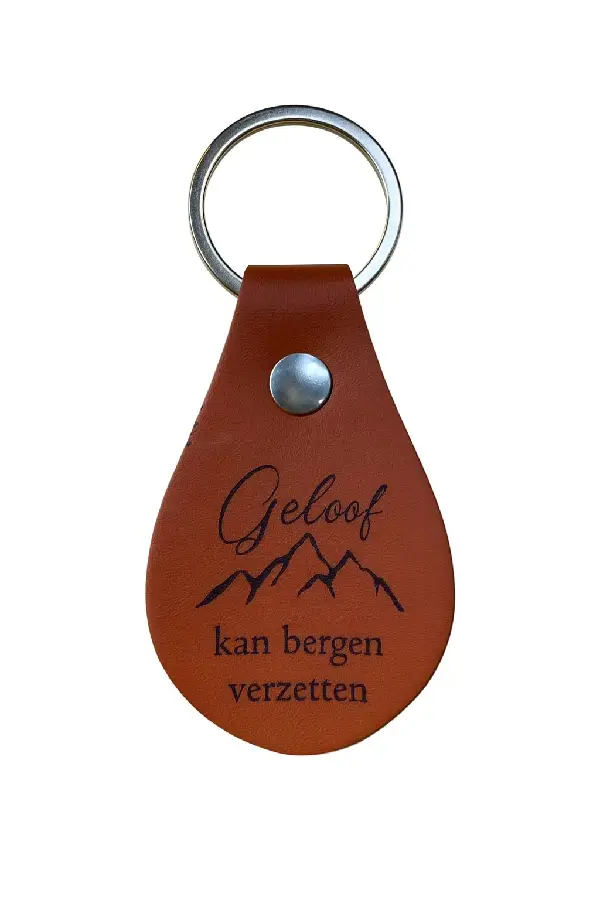 Sleutelhanger bruin Geloof kan bergen...