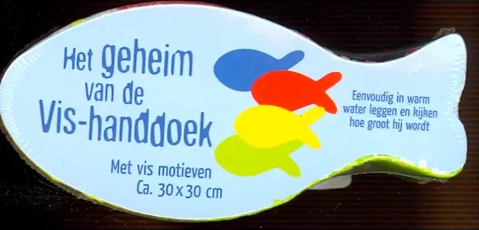 Handdoek katoen 30x30cm geheim v d vis